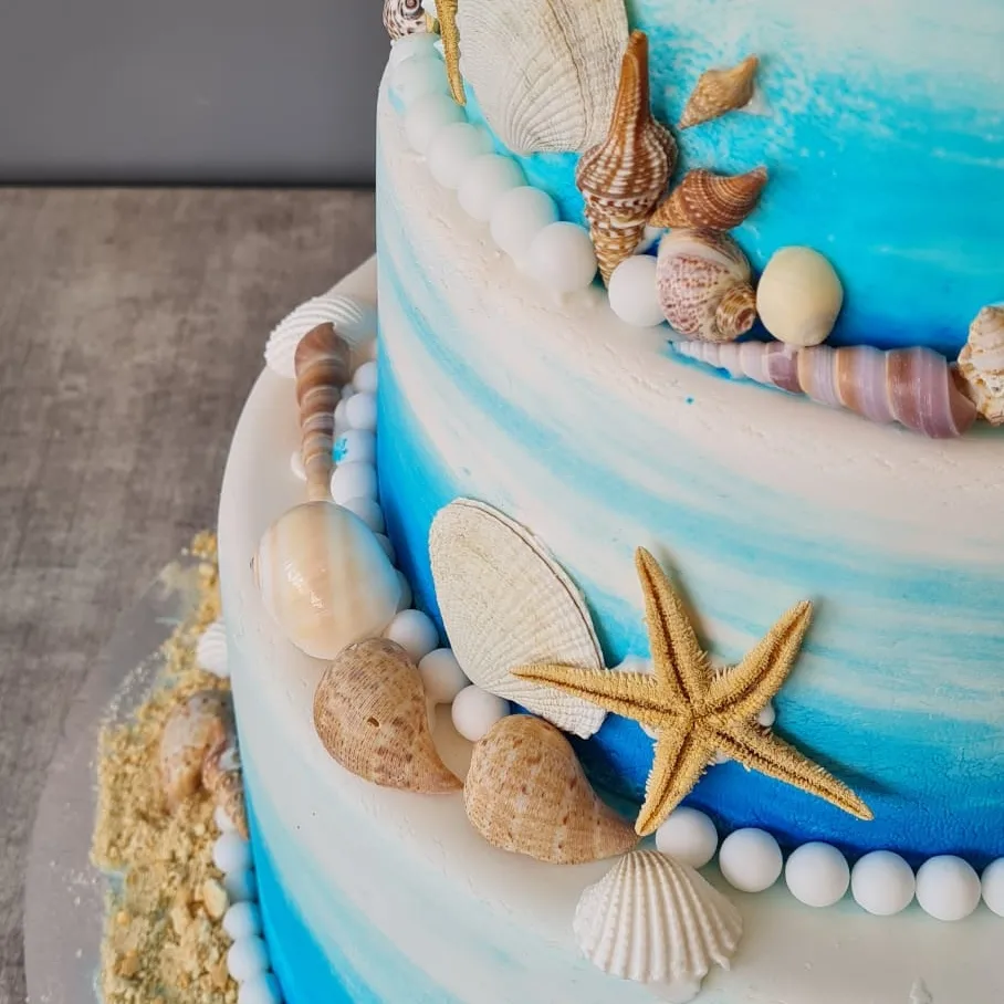 Beach Theme Wedding Cake 1
